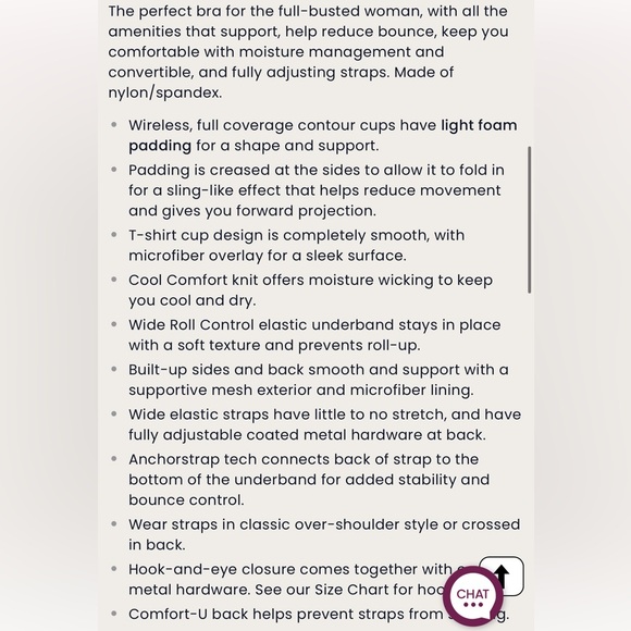 Bali one smooth u bounce control wire free foam bra size 42D - Picture 10 of 10